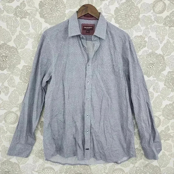 Johnston & Murphy Men's L Button down Long sleeve Shirt Printed - Picture 1 of 8
